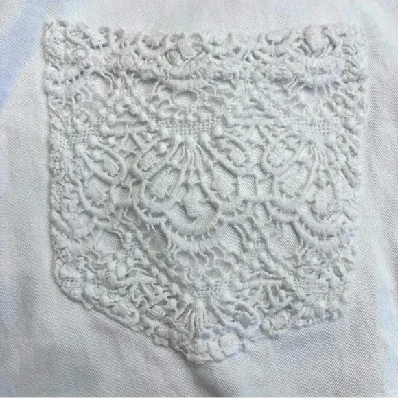 Phanuel white lace crochet shorts women’s L - Picture 3 of 5
